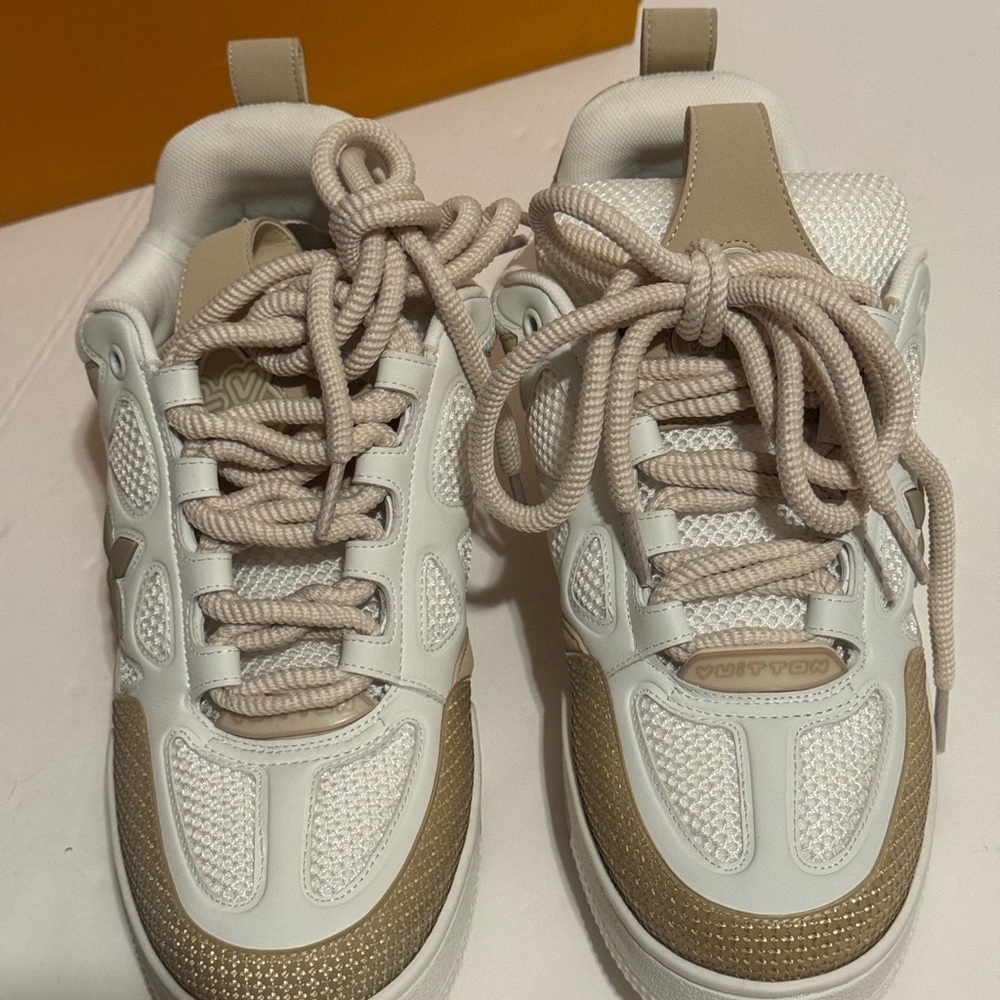 Louis Vuitton Beige and White Skater Sneakers - Picture 11 of 15
